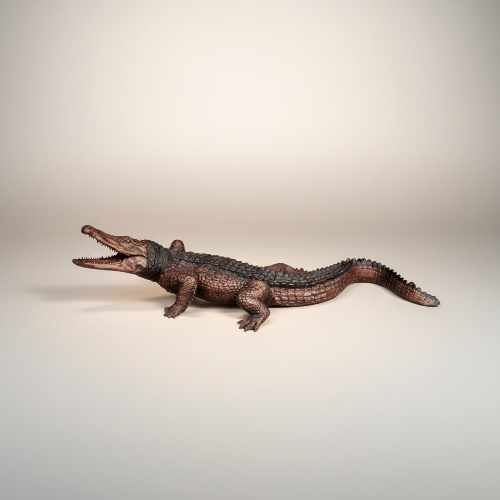 Large Alligator Fountain Bronze Statue