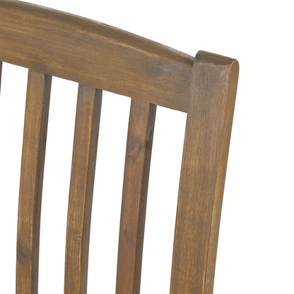 7 Pieces Acacia Wood Outdoor Dining Set with 6 Chairs and Large Table