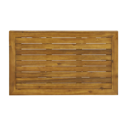 Outdoor Acacia Wood Loveseat and Coffee Table Set with Cushions