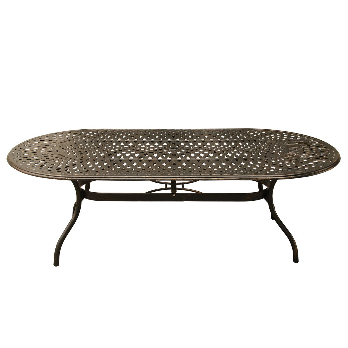 Outdoor Aluminum 9pc Large Oval Patio Dining Set Eight Chairs