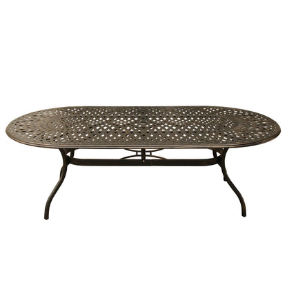 Outdoor Aluminum 9pc Large Oval Patio Dining Set Eight Chairs