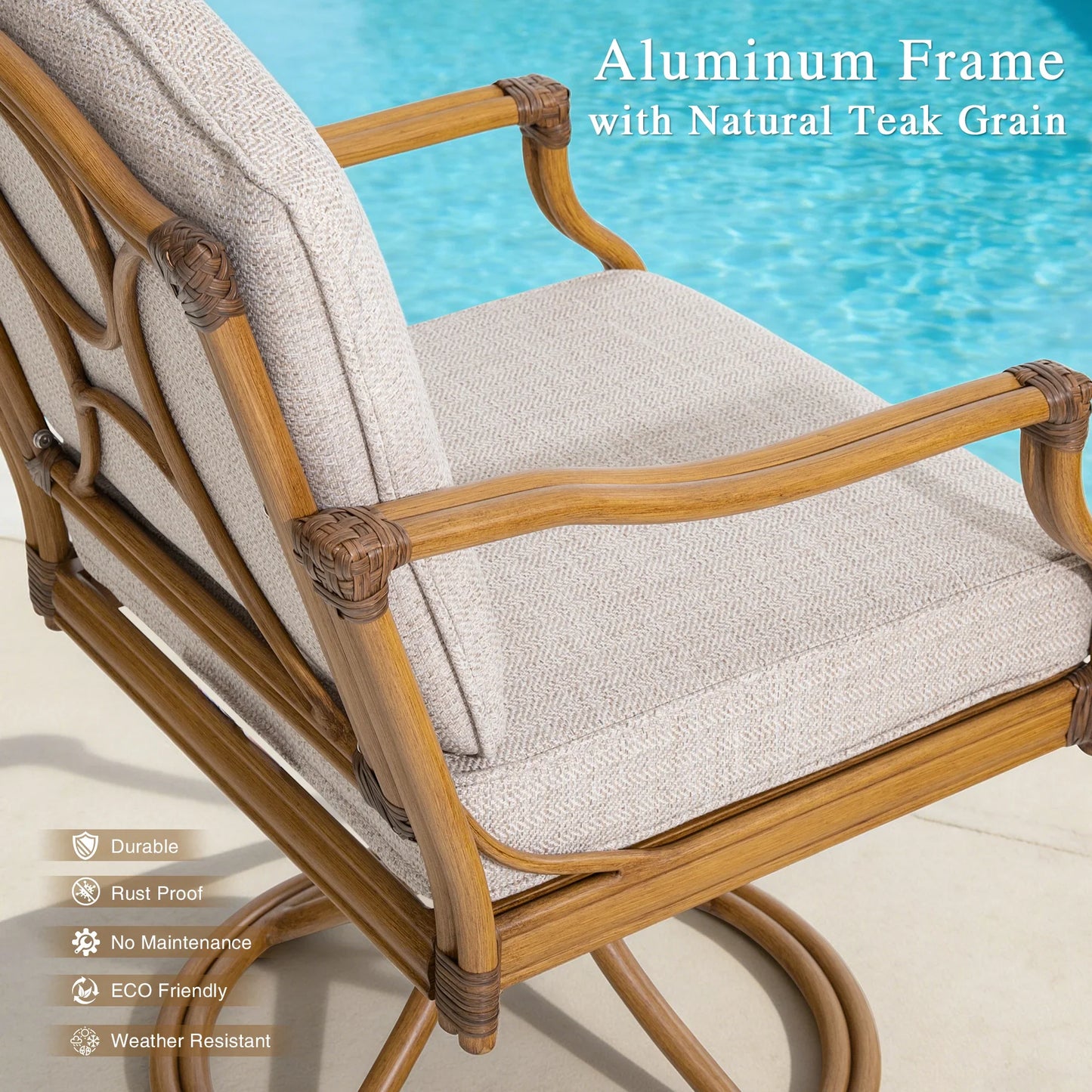 Arcadia 7 Piece Outdoor Dining Set With Swivel Chair