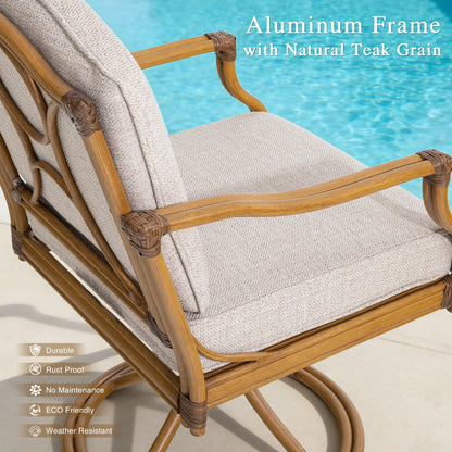 Arcadia 7 Piece Outdoor Dining Set With Swivel Chair