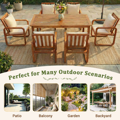 7 Pieces Patio Dining Set Outdoor Dining Table and Chairs