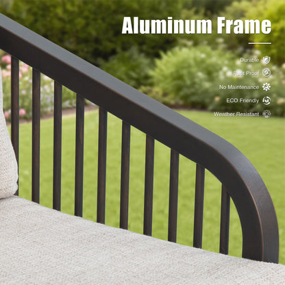 Asheville 4 PCS Aluminum Patio Seating Set for 5-Person