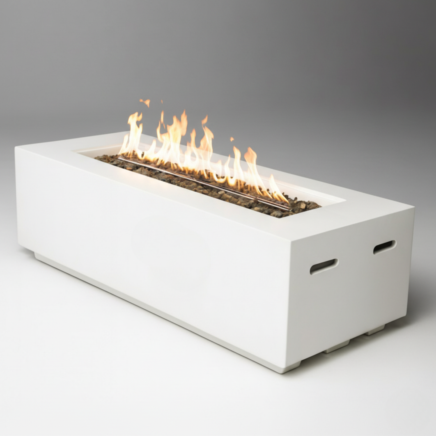 Outdoor Rectangle Propane Fire Pit Table 60inch, White
