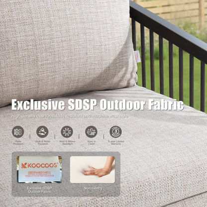 Asheville 5-Person Aluminum Patio Seating Set