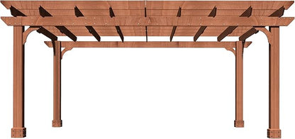 MUPATER 12x14 FT Wooden Pergola, Cedar Pergola Kit with Roof, Outdoor Garden Shelter for Backyard, Deck, Lawn, Pool, Natural