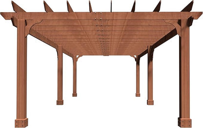 MUPATER 12x20 FT Retratable Wooden Pergola Gazebo for Patio Stakes, Quality Supported Structure, Snow and Wind Supported, Outdoor Pergola Garden Shelter Cedar Framed for Backyard,Deck,Garden