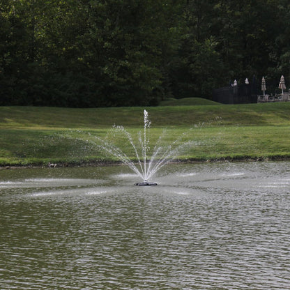 HALF OFF PONDS Floating Fountain – 3/4 HP Pond Aerator, 100' Cord – 8,000 GPH Water Pump – 11 Spray Patterns – for Ponds, Lakes & Water Gardens