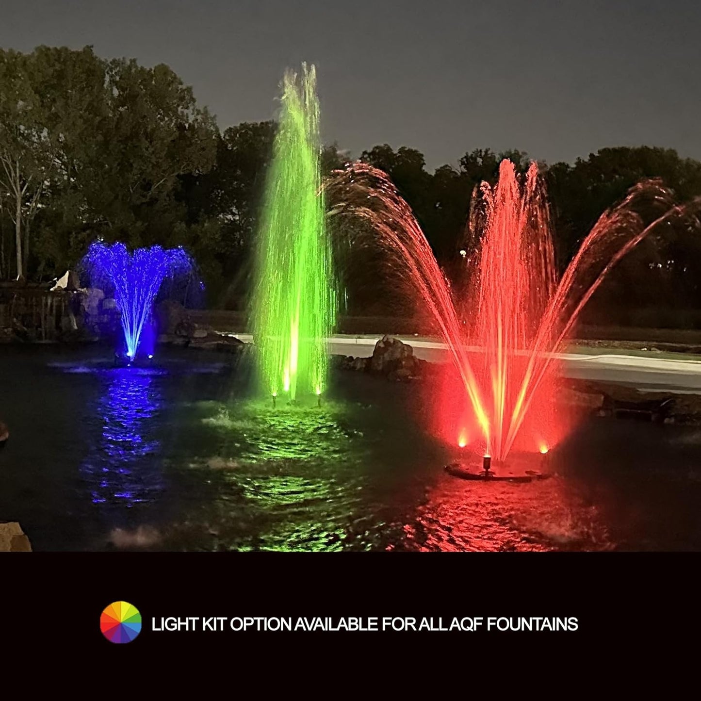HALF OFF PONDS Floating Fountain – 3/4 HP Pond Aerator, 100' Cord – 8,000 GPH Water Pump – 11 Spray Patterns – for Ponds, Lakes & Water Gardens