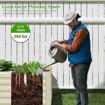 6x3x2 ft Raised Garden Bed, Large Metal Planter Raised Beds, Planters for Outdoor Plants for Vegetables, Flowers, Herbs, Fruits, and Succulents.(4 Pcs, Yellow)