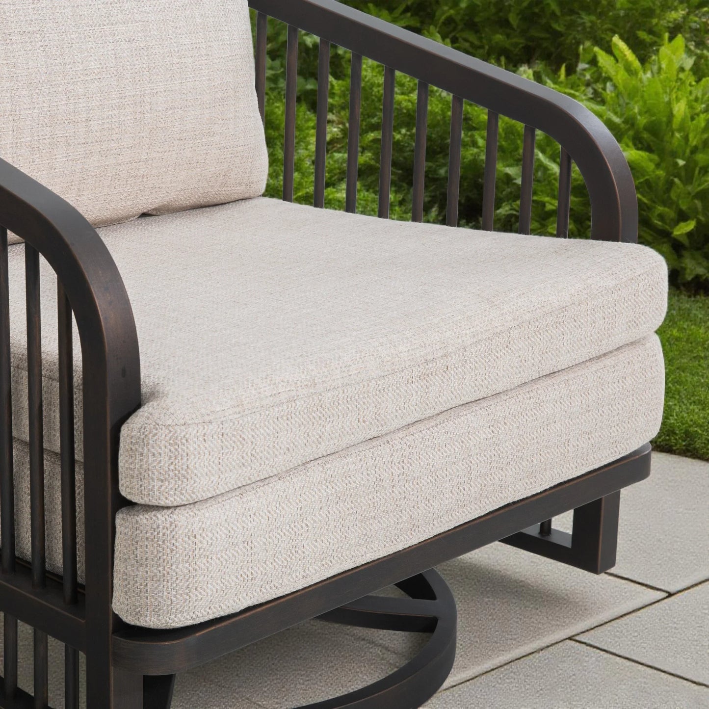 Asheville 5-Piece Aluminum Patio Seating Set With Nesting Sintered Stone Tables