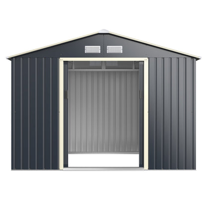 9 x 6 Feet Metal Storage Shed for Garden and Tools-Gray