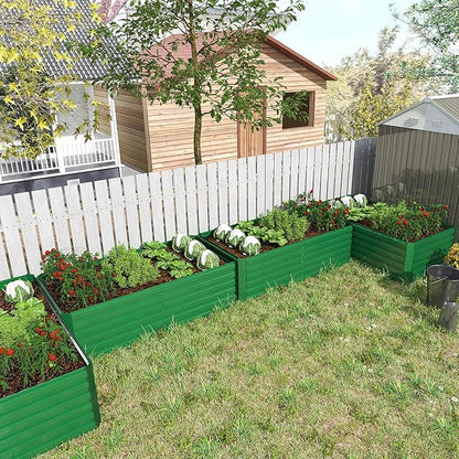 6x3x2 ft Raised Garden Bed, Large Metal Planter Raised Beds, Planters for Outdoor Plants for Vegetables, Flowers, Herbs, Fruits, and Succulents.(4 Pcs)