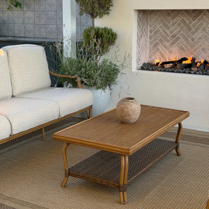 Arcadia Patio Sofa and 2 Swivel Chairs with Coffee Table