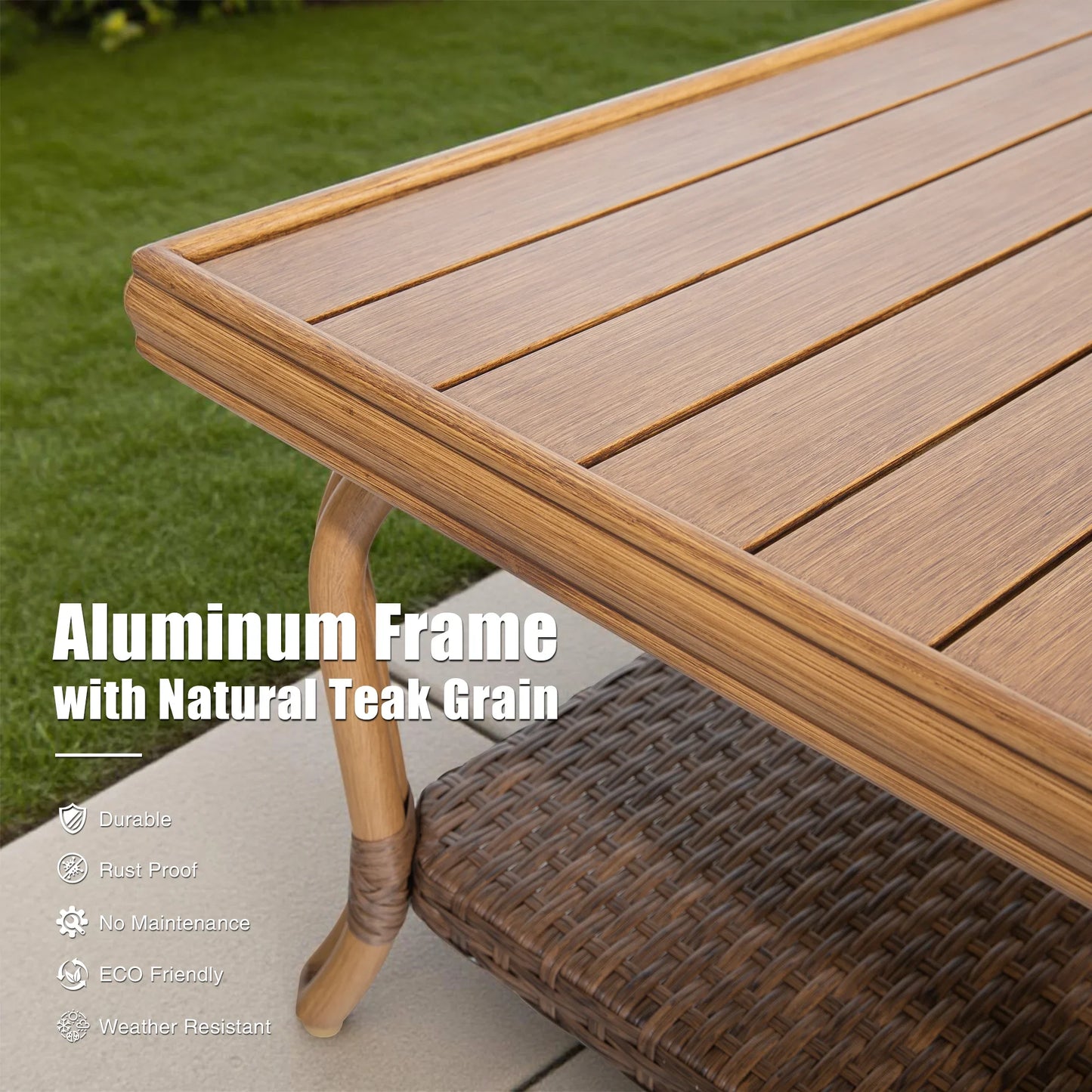 Arcadia Outdoor Sofa and 2 Chairs with Coffee Table