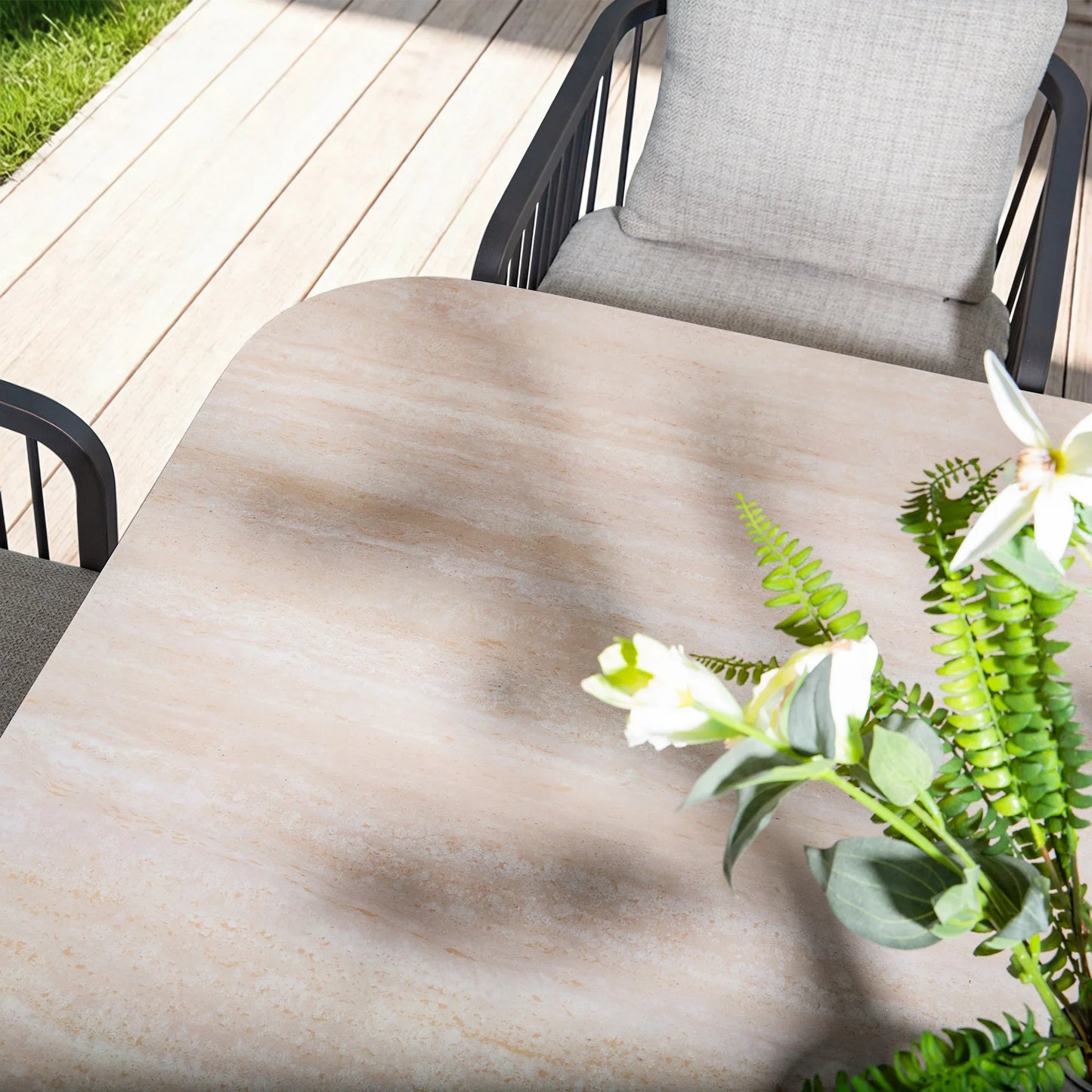 Asheville Patio Rectangular Dining Table and 6 Dining Chair