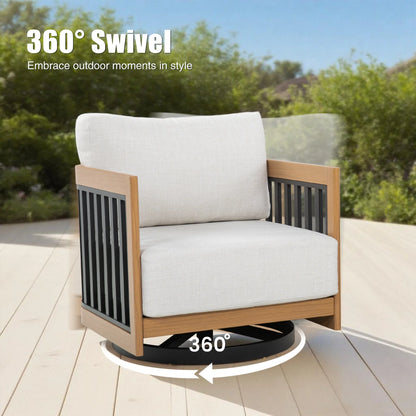 Sereno 6-Piece Patio Swivel Conversation Set with Ottomans