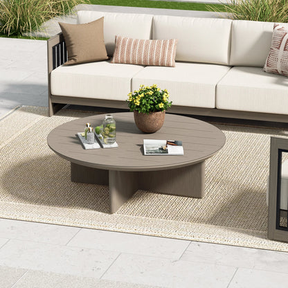 Sereno 4-Person Patio Swivel Chair Set With Round Coffee Table