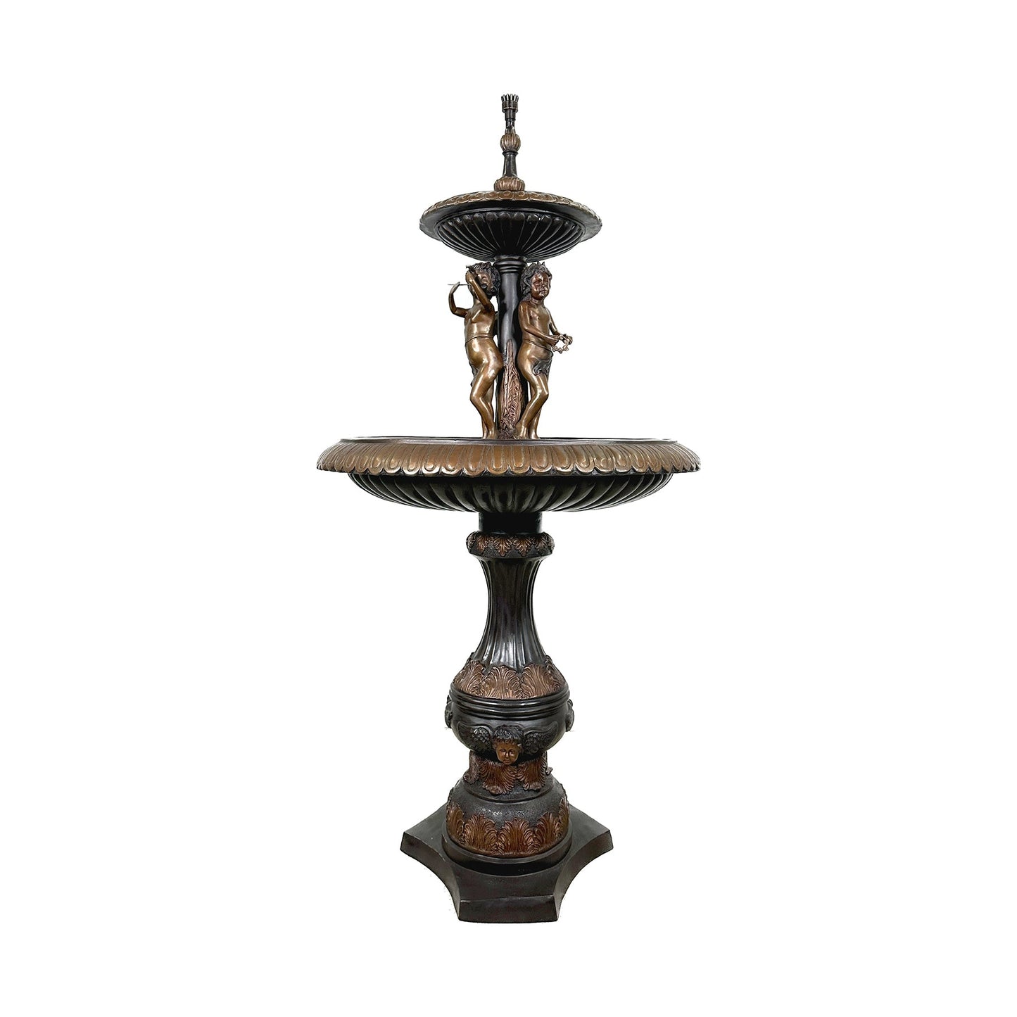 Three Boys Classical Bronze Tier Fountain