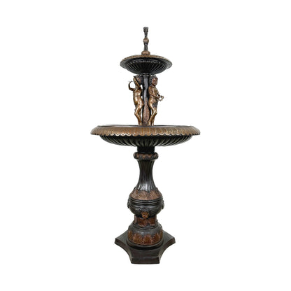 Three Boys Classical Bronze Tier Fountain