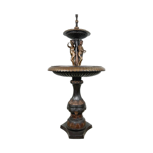 Three Boys Classical Bronze Tier Fountain