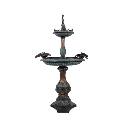 Classical Doves Two Tier Bronze Fountain