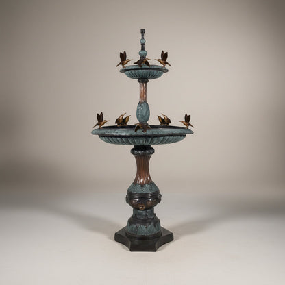 Classical Doves Two Tier Bronze Fountain
