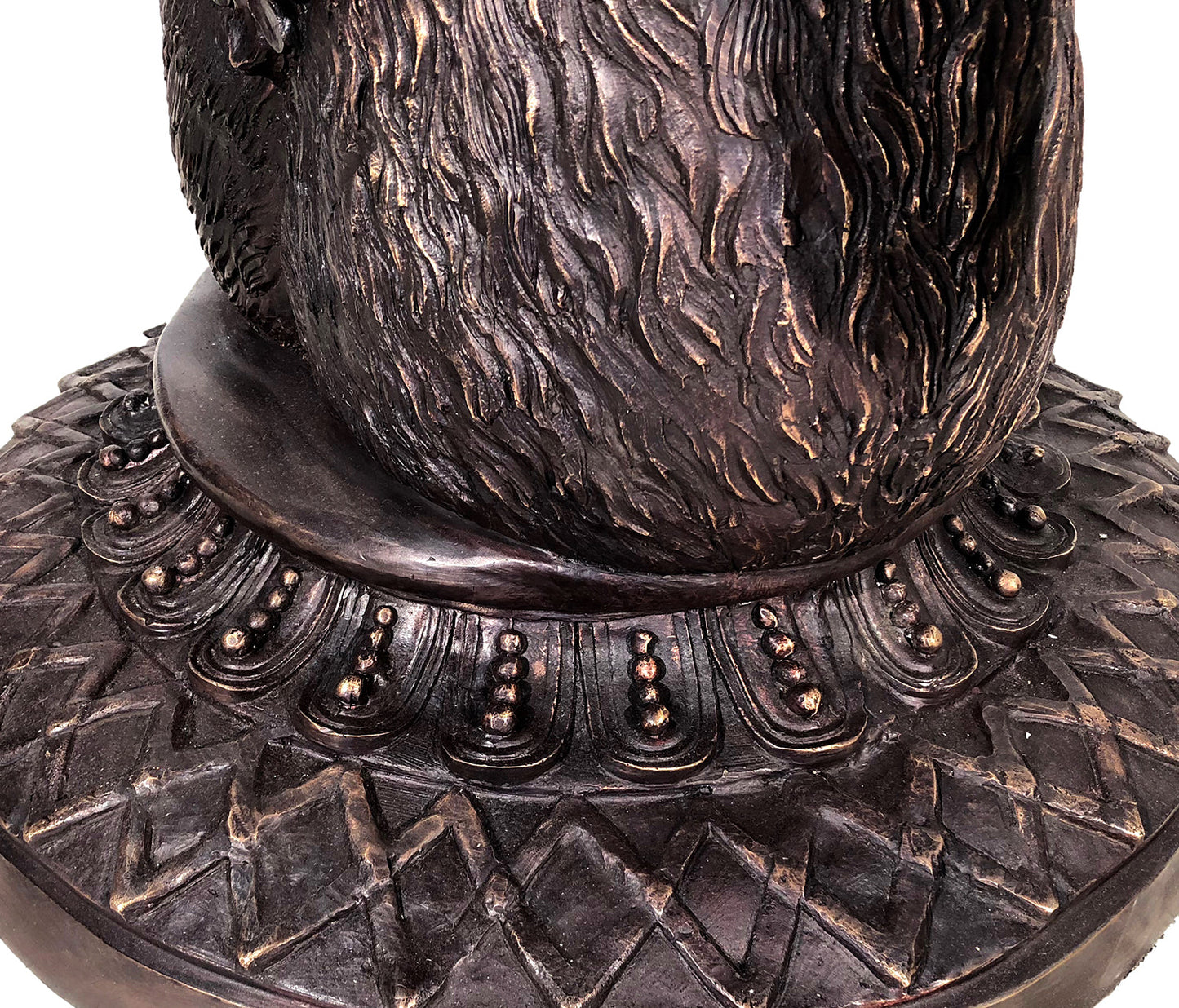 Large Deer Head Bronze Planter Urn Pair