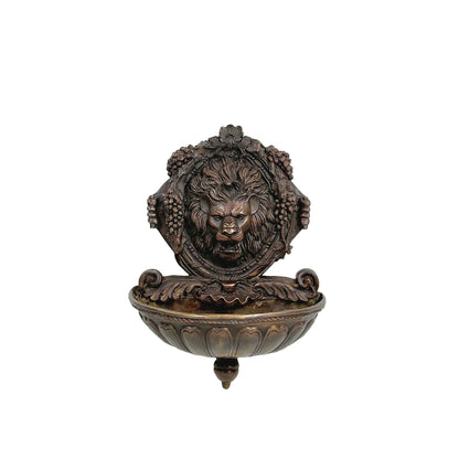 Bronze Recirculating Lion Head Wall Fountain