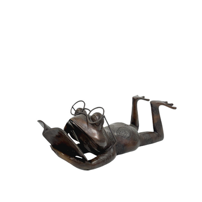 Frog Reading Book Bronze Fountain Statue