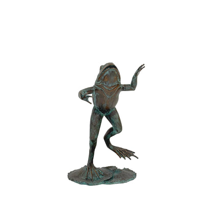 Large Jumping Frog Bronze Fountain Statue