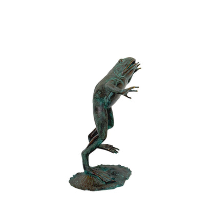 Large Jumping Frog Bronze Fountain Statue