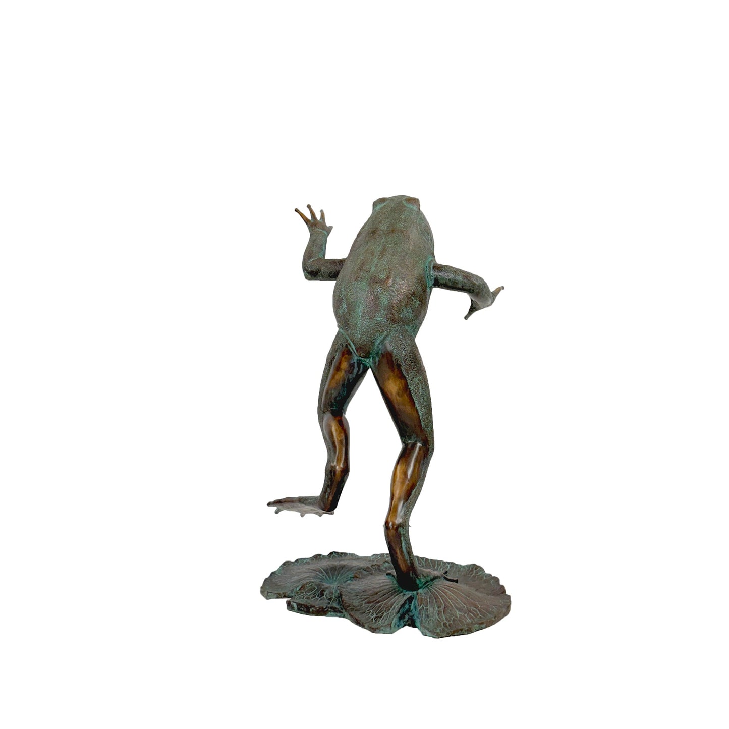 Large Jumping Frog Bronze Fountain Statue