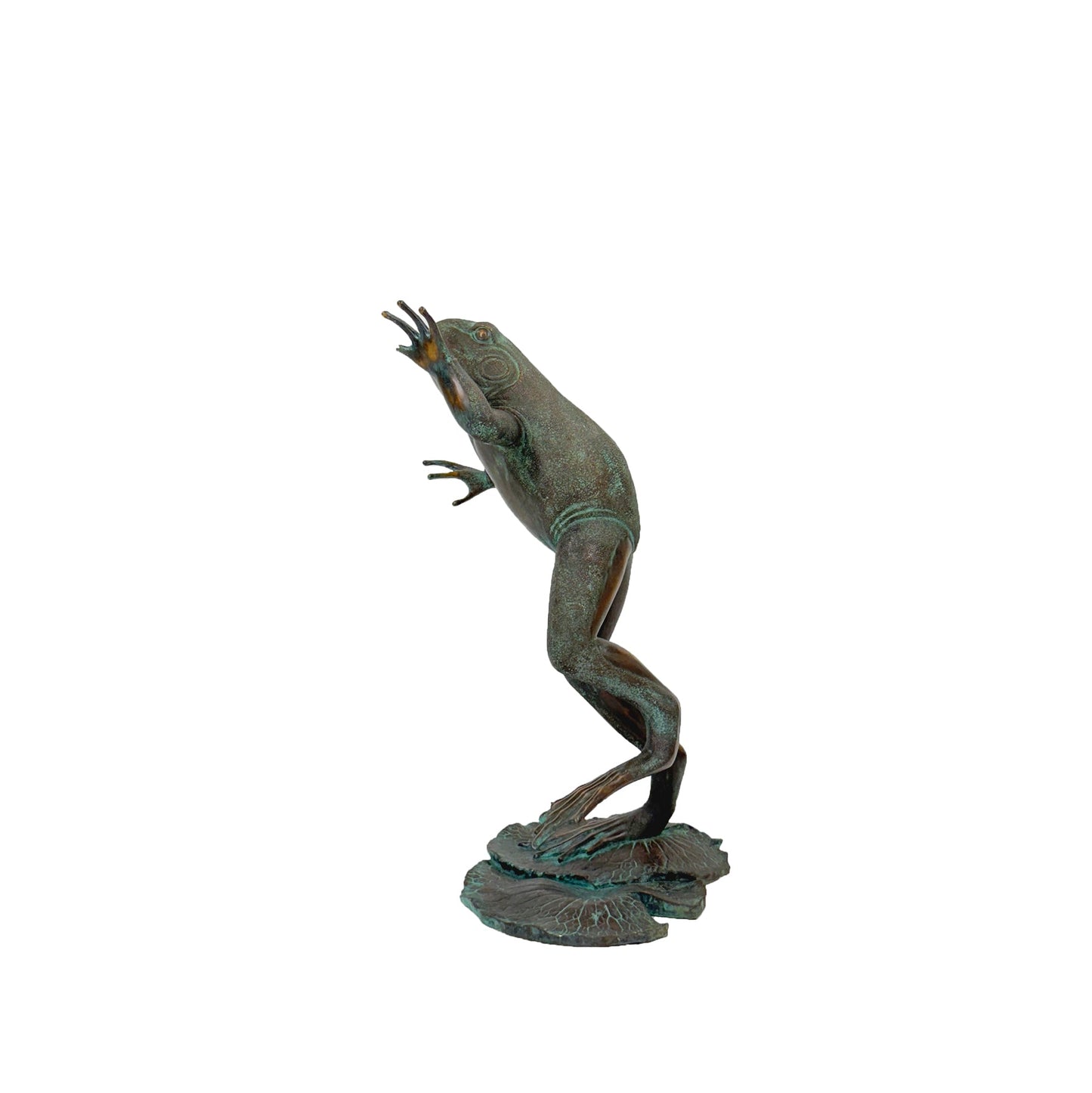 Large Jumping Frog Bronze Fountain Statue