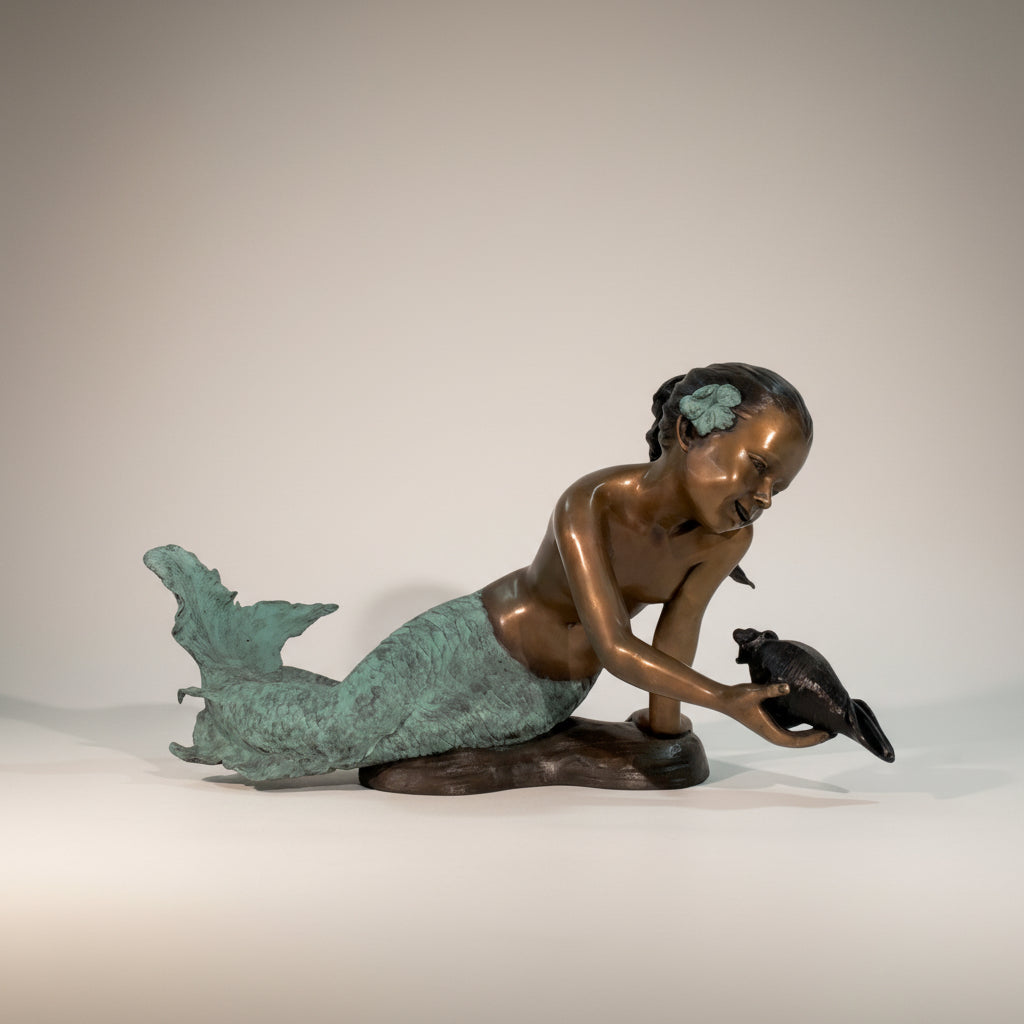Little Girl Mermaid Fountain Bronze Statue