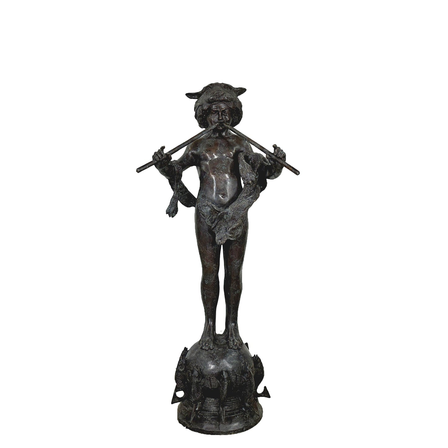 Boy with Panpipes on Fish Base Bronze Fountain
