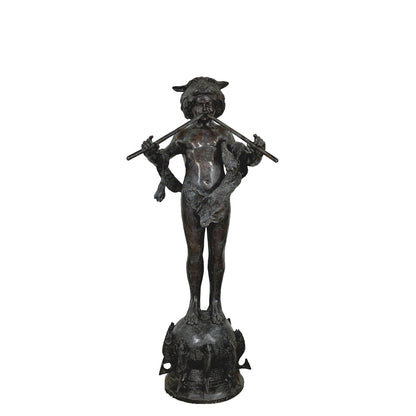 Boy with Panpipes on Fish Base Bronze Fountain