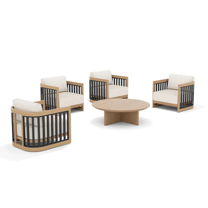 Sereno 4 Lounge Chair and Round Coffee Table