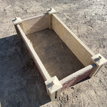Prefabricated Concrete Garden Bed - Textured Stone