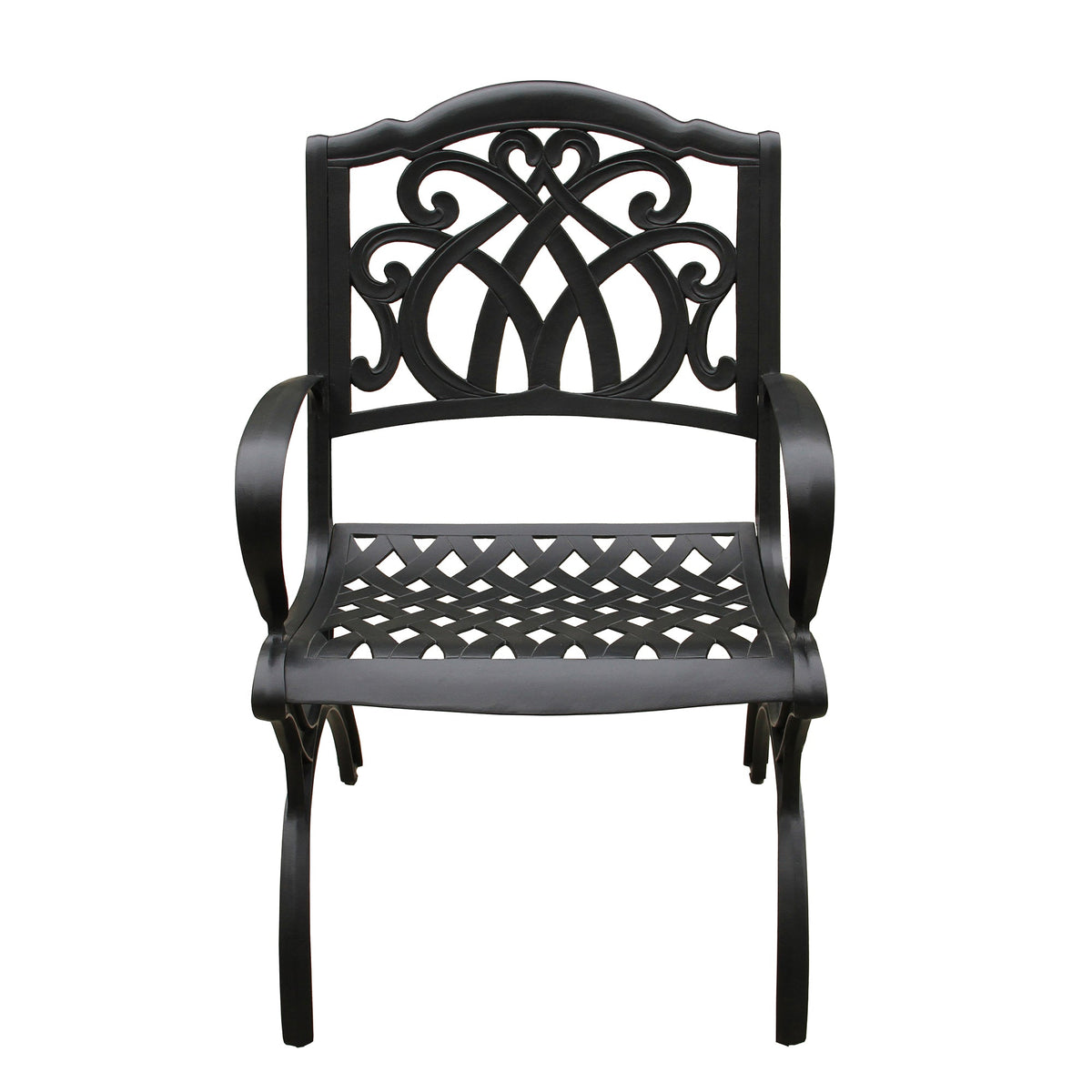 Outdoor Aluminum 7pc Hexagon Patio Dining Set, Lazy Susan, Six Chairs