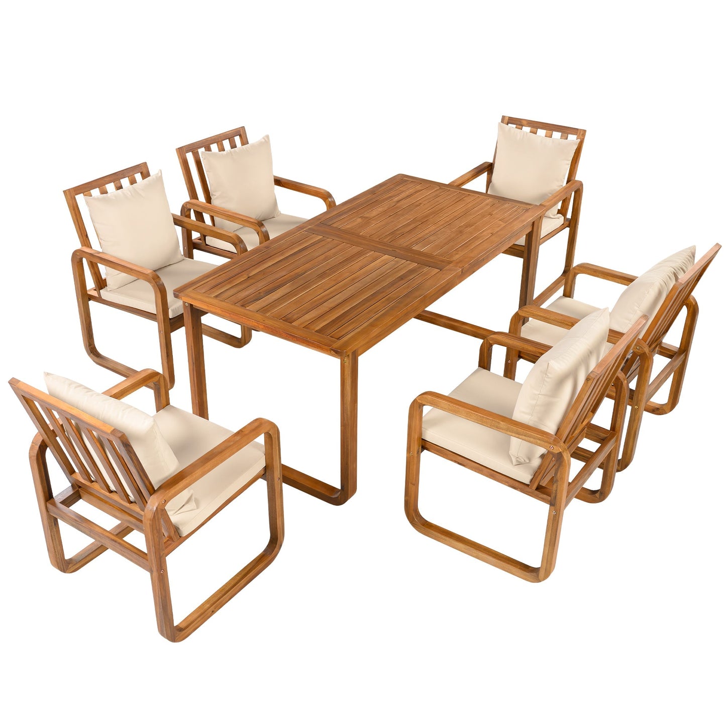 7 Pieces Patio Dining Set Outdoor Dining Table and Chairs