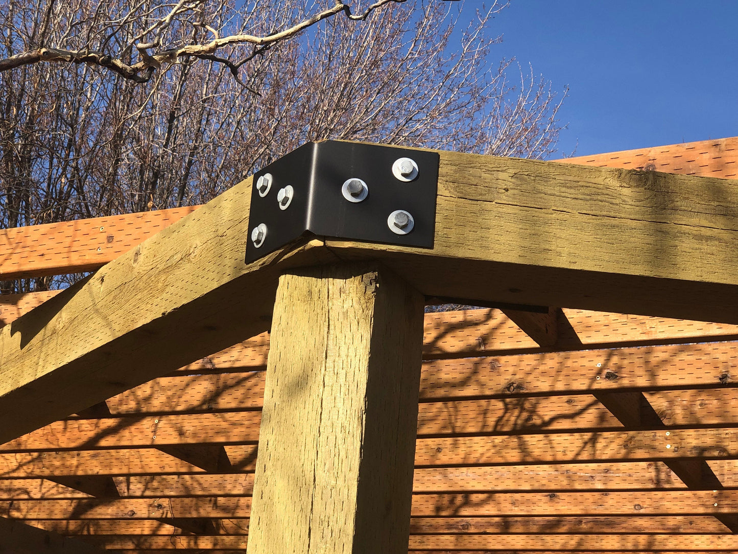 16 Piece Octagon Pergola Bracket Set for 6 X 6 Posts - Heavy Duty Pergola Brackets Made In the USA!