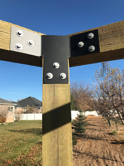 16 Piece Octagon Pergola Bracket Set for 6 X 6 Posts - Heavy Duty Pergola Brackets Made In the USA!