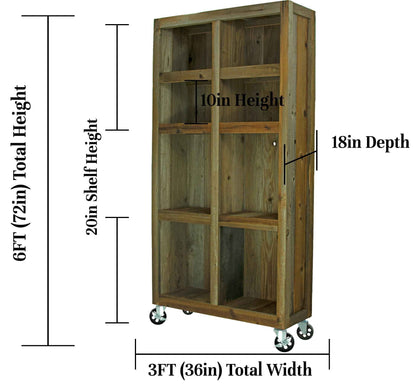 Rolling Redwood Storage Cabinet
