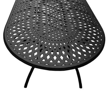 Outdoor Aluminum 9pc Large Oval Patio Dining Set Eight Chairs